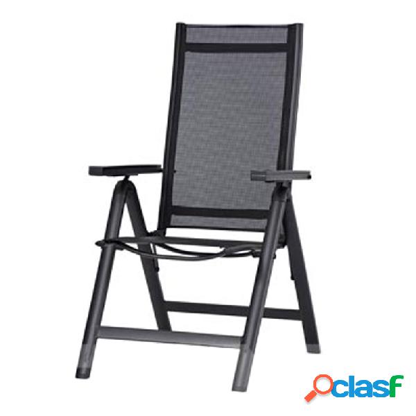 Sillon posiciones aluminio textilene negro