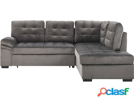 Sofá Cama BELIANI Varnamo (Gris - Terciopelo - 184x227x92