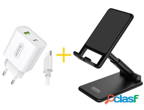 Suporte ACCETEL Sp127B + Cable Type C + Cargador para Oppo