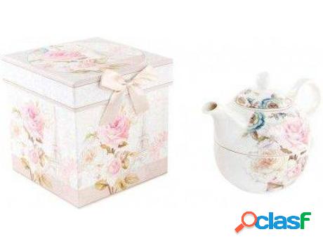 Té HOGAR Y MÁS Set Y Mod Rosa Parí Porcelana (14x14 cm)
