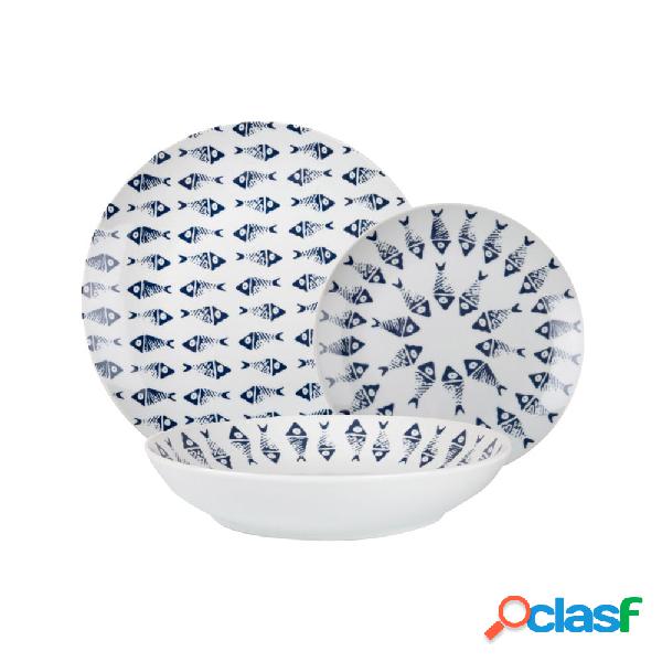 Vajilla de 18 piezas de porcelana Kos