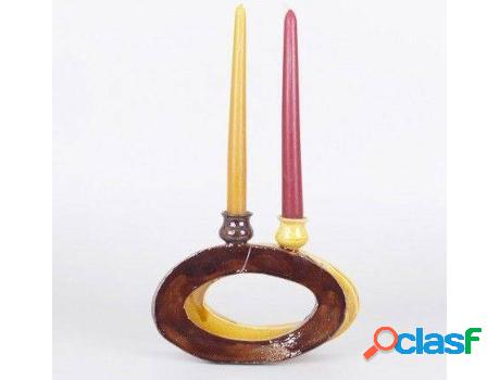 Vela HOGAR Y MÁS Candelabro Doble De Natural Diseño