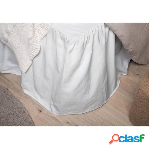 Venture Home Falda de cama Pixy algodón blanco 200x120 cm