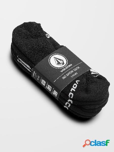 Volcom Calcetines invisibles Stones (paquete de 3) - BLACK