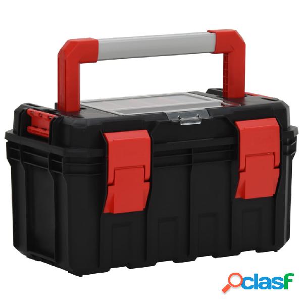vidaXL Caja de herramientas negra y roja 45x28x26,5 cm