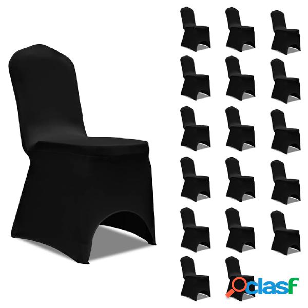 vidaXL Funda de silla elástica 18 unidades negro
