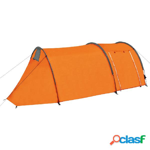 vidaXL Tienda de campaña para 4 personas gris y naranja