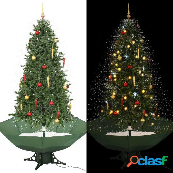 vidaXL Árbol de Navidad con nieve con base en paraguas