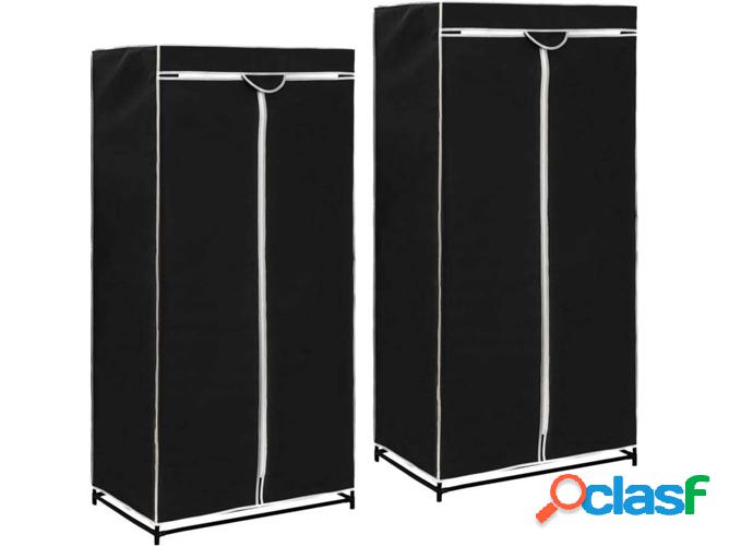 2 Guardarropas VIDAXL 75x50x160 cm negro
