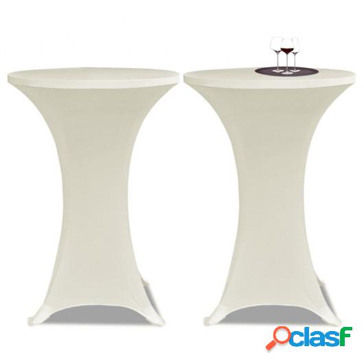 2 Manteles color crema ajustados para mesa de pie - 70 cm