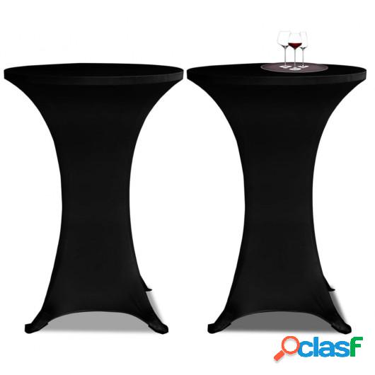 2 Manteles negros ajustados para mesa de pie - 60 cm