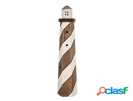 Adorno Faro Marrón de Madera 50*10*11cm Figura Marinera