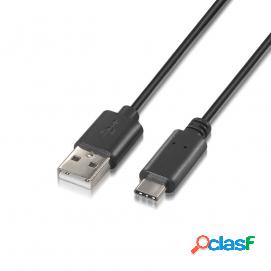 Aisens Cable Usb 2.0 3a Tipo Usb-c/m-a/m Negro