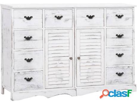 Aparador VIDAXL 10 Cajones Madera Blanco (113x30x79 cm)