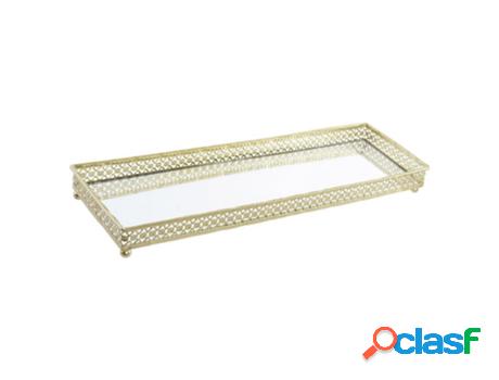 Bandeja Dkd Home Decor Espejo Metal Étnico (29 X 9.5 X 3