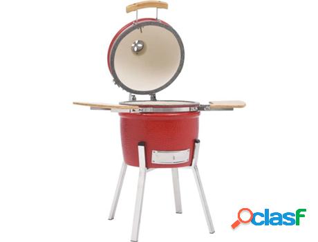 Barbacoa a Carbón VIDAXL (Rojo - Cerámica - 38x81 cm)