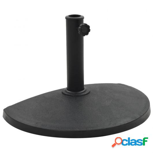 Base de sombrilla de semicírculo de poliresina negra 9 kg