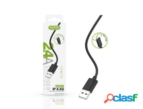 Cable Lightning Cu-1902 25Cm. 2.4A Por Apple Iphone 14 Negro