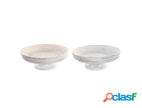 Centro de Mesa DKD HOME DECOR Bege Blanco Madera Mdf
