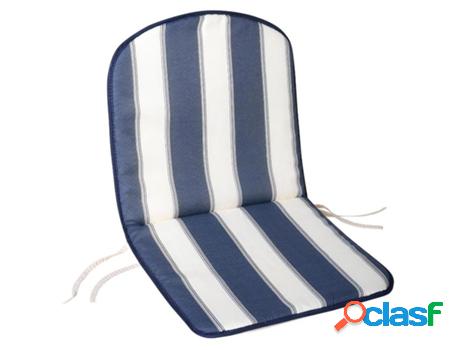 Cojin azul / blanco silla para silla monoblock respaldo bajo