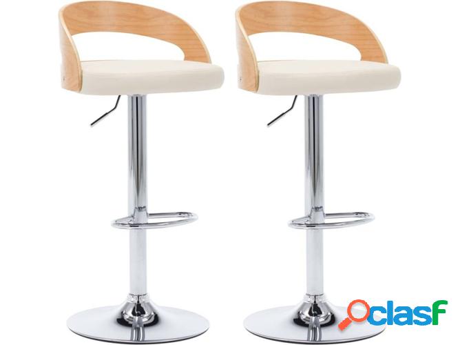 Conjunto 2 Sillas de Bar VIDAXL 283147 Cuero Artificial y