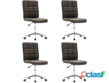 Conjunto 4 Sillas de Comedor VIDAXL 279574 (Gris - Tela - 48