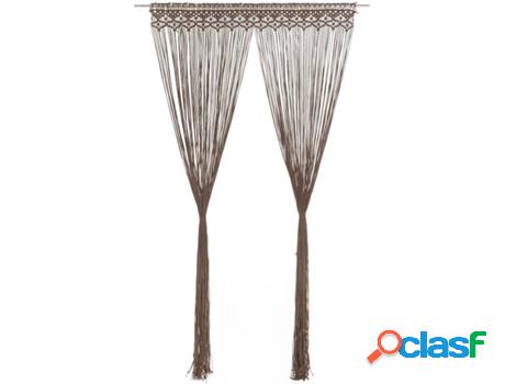 Cortina de Macramé VIDAXL Gris Taupé (140 x 240 cm)