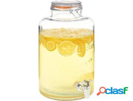 Dispensador de Bebidas VIDAXL (Transparente - Cristal - 18.7