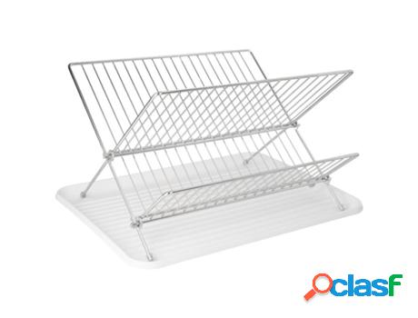 Escurreplatos plegable con rejilla de acero cromado y