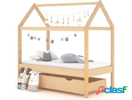 Estructura de Cama Infantil VIDAXL 1 Cajón (Marrón -