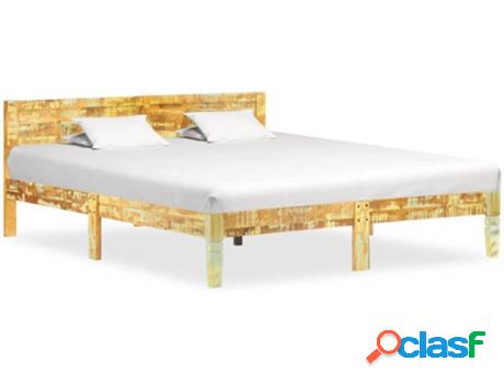 Estructura de Cama VIDA XL De Madera Maciza Reciclada
