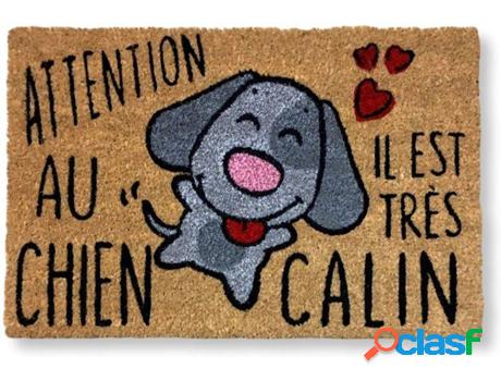 Felpudo KOKO DOORMATS Attention Au Chien (Castaño - 60 x 40