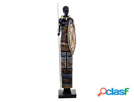 Figura de Africana Negro de Resina 55*10*12cm