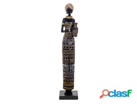 Figura de Africana Negro de Resina 56*10*12cm