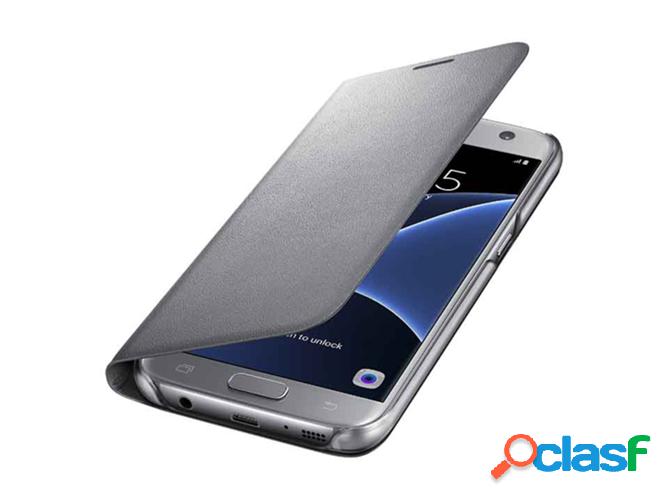 Funda SAMSUNG Galaxy S7 Edge LED View Plateado