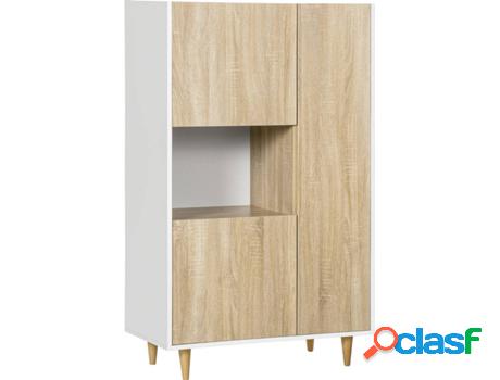 Homcom Armario De Salón Con 3 Puertas Y 6 Compartimientos