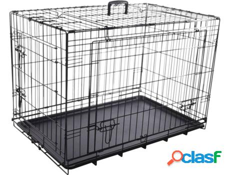 Jaula para Perros FLAMINGO (Negro - 80x56x59 cm - Plástico