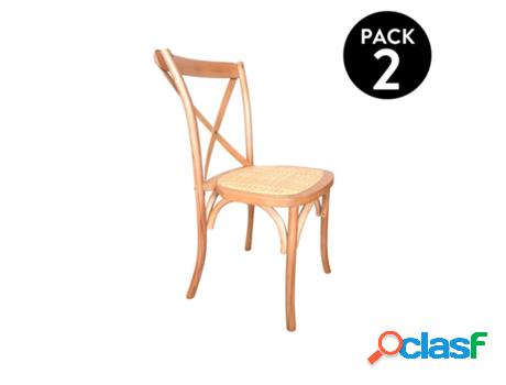Juego de 2 Sillas ABECEDARIO (48 cm x 89 cm x - Madera y