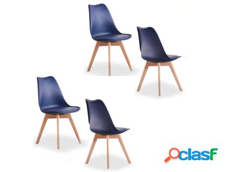 Juego de 4 Sillas de Comedor LIFE INTERIORS (83 x 44 x 48 x