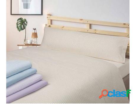 Juego de Sábanas DONATELLA Rayas Franela Beige 90 cm