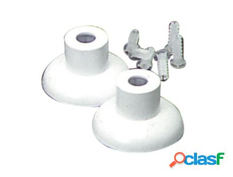 Juego soportes baño plastico blanco 16 mm.