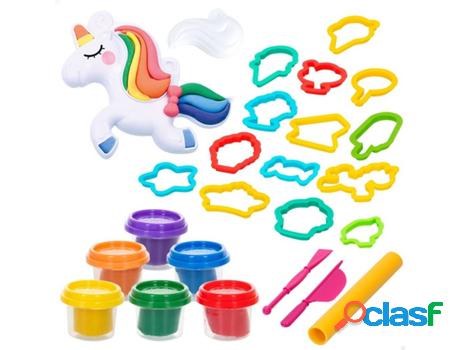 Kit 6 Botes de Plastilina PLAYGO Molde de Unicornio (Edad