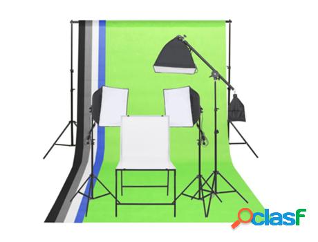 Kit De Iluminación De Estudio Fotográfico Con Mesa VIDAXL