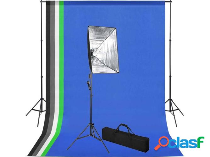 Kit Iluminación de Estudio VIDAXL Fotografía con Fondo y