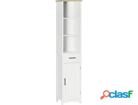 Kleankin Armario De Baño Con 1 Cajón 1 Puerta 3 Estantes