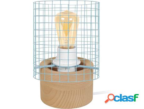 Lámpara de Mesa TOSEL Noiron Madera y Azul