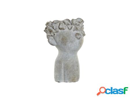 Macetero Dkd Home Decor Cara Gris Cemento (17,5 X 17 X 26