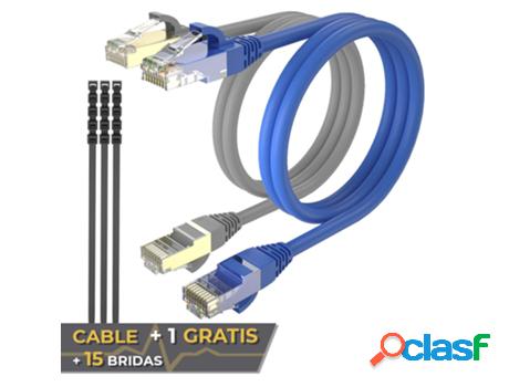 Max Connection Pack 2 Cable Ethernet Cat7 Rj45 24Awg 1M + 15