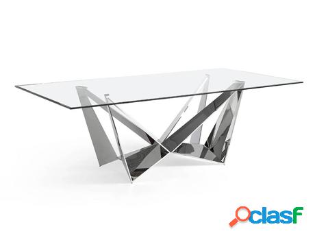 Mesa de Comedor ANGEL CERDÁ S.L. 1049 (Plateado - Vidrio -