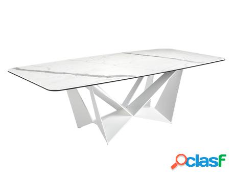 Mesa de Comedor ANGEL CERDÁ S.L. 1053 (Blanco - Vidrio -